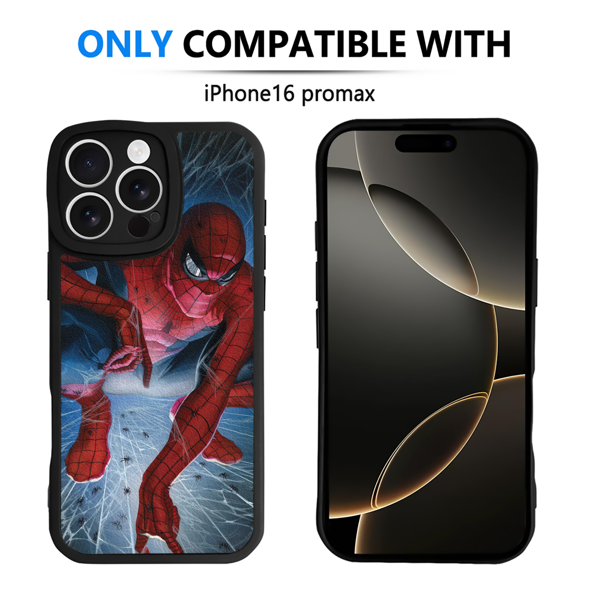 （画像用） Spider Man スパイダーマン 【iPhone 16シリーズ対応】シリコンスマホケース（レザー調） 材質：シリコン